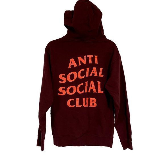 Anti Social Social‎ Club Lost Feelies Maroon Hoodie Size Small - Picture 3 of 8